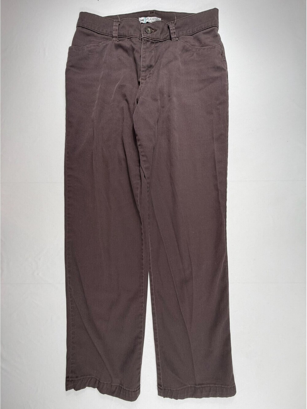 Lee Relaxed Fit Brown Cotton Blend Pants Size 8 Medium